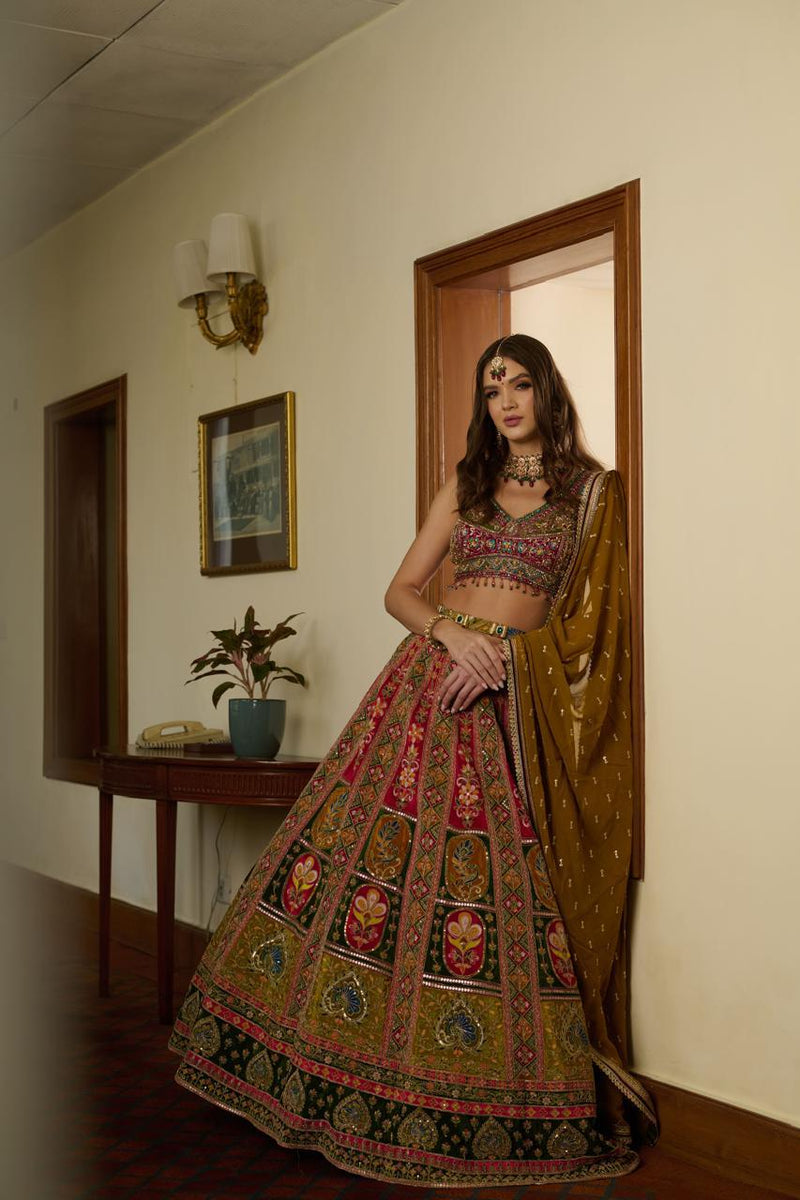 MULTI LEHENGA WITH BELT