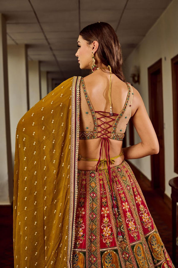 MULTI LEHENGA WITH BELT