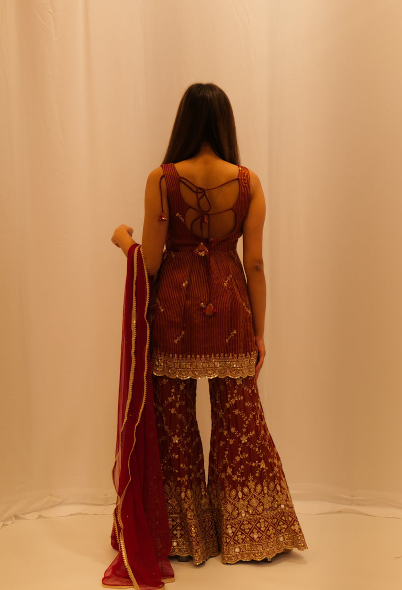 MAROON SHARARA