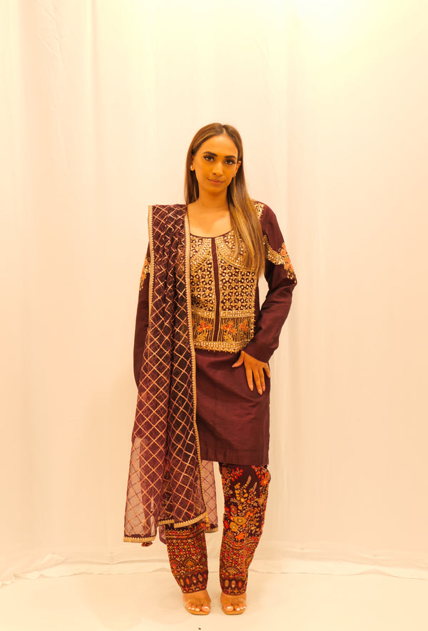 PURPLE TROUSER SUIT