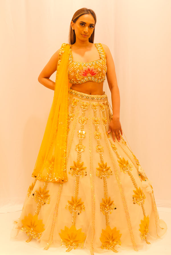 YELLOW WITH GOLD LEHENGA