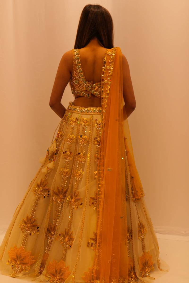 YELLOW WITH GOLD LEHENGA