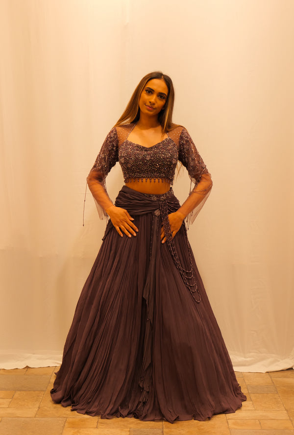 PURPLE PEARL LEHENGA