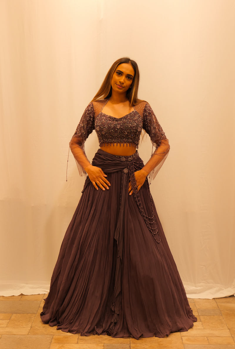 PURPLE PEARL LEHENGA