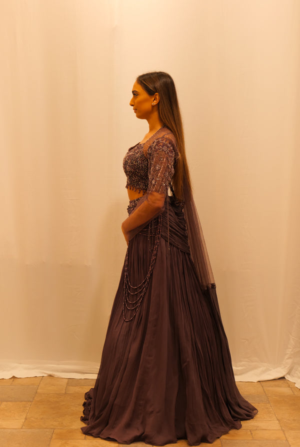 PURPLE PEARL LEHENGA