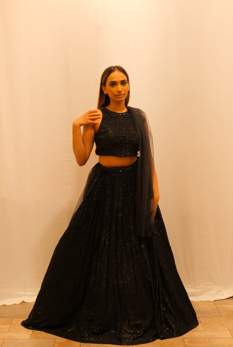 BLACK SEQUENCE LEHENGA