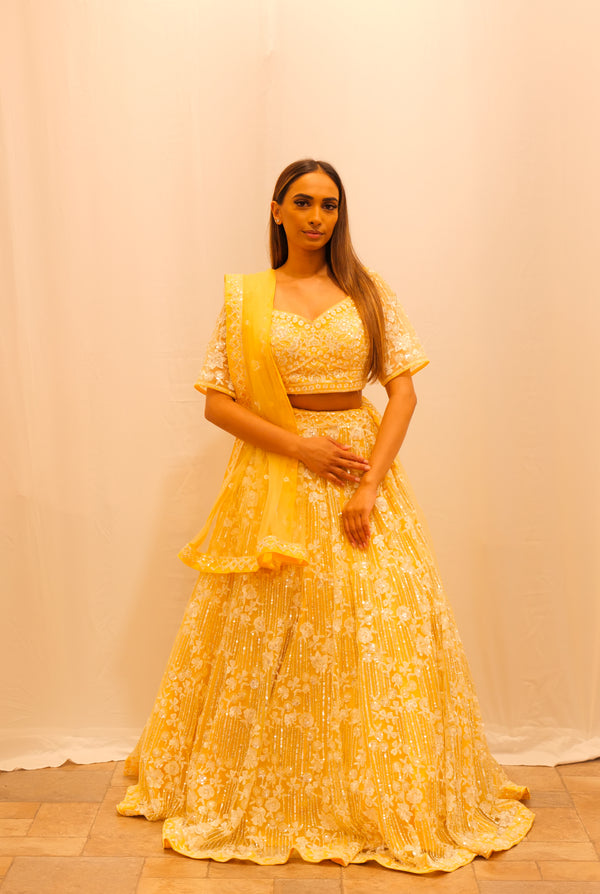 YELLOW PEARL LEHENGA