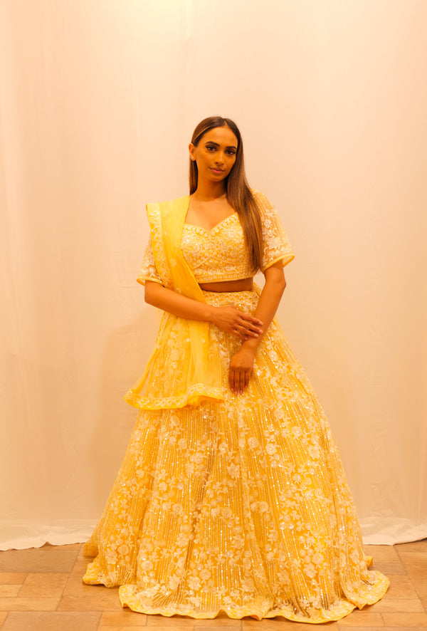 YELLOW PEARL LEHENGA
