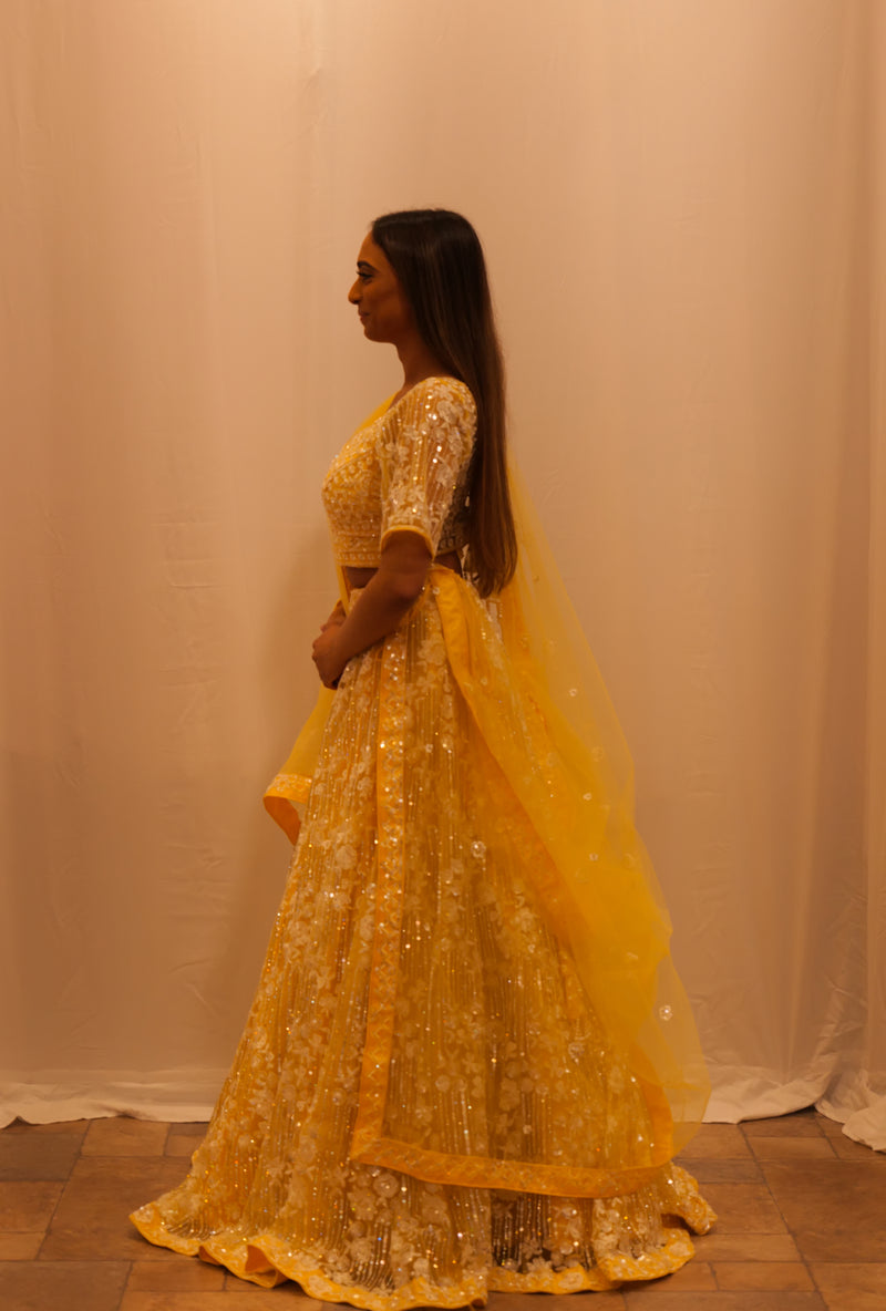 YELLOW PEARL LEHENGA