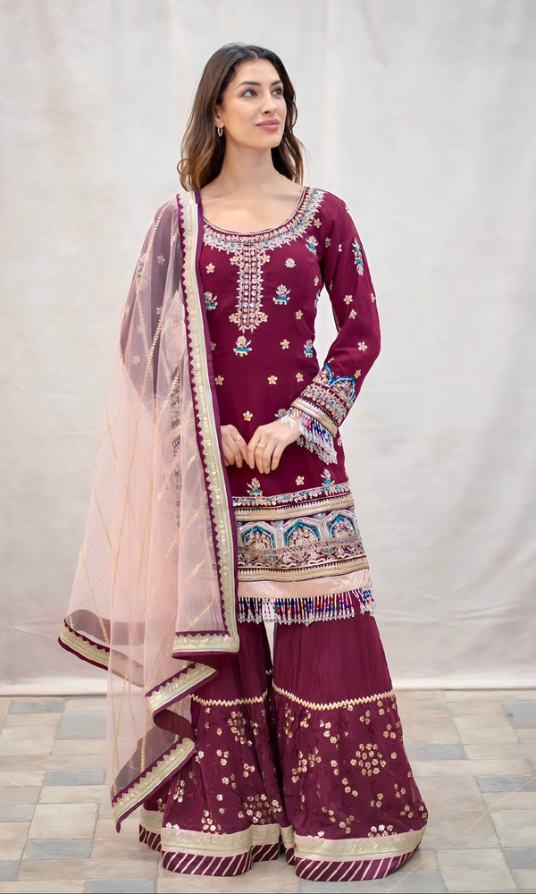 BURGUNDY SHARARA