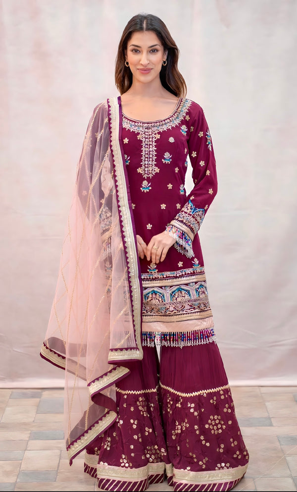 BURGUNDY SHARARA
