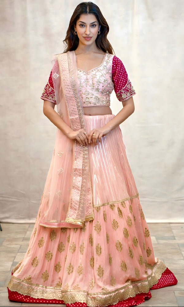 BABY PINK CONTRAST LEHENGA