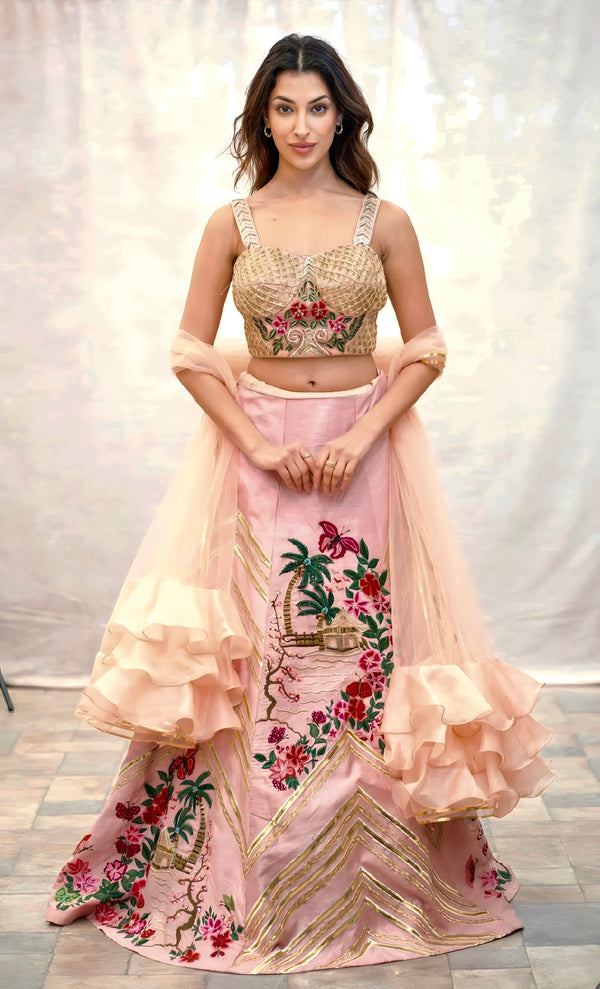 PINK SILK LEHENGA