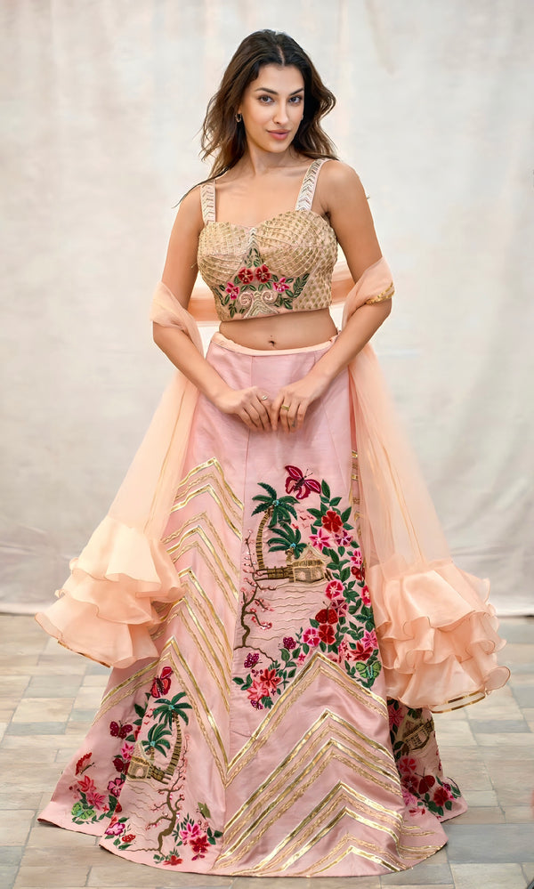 PINK SILK LEHENGA