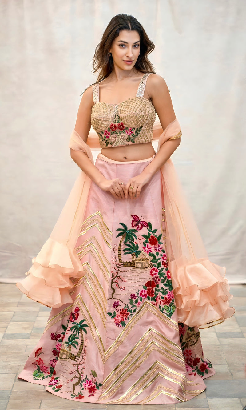 PINK SILK LEHENGA