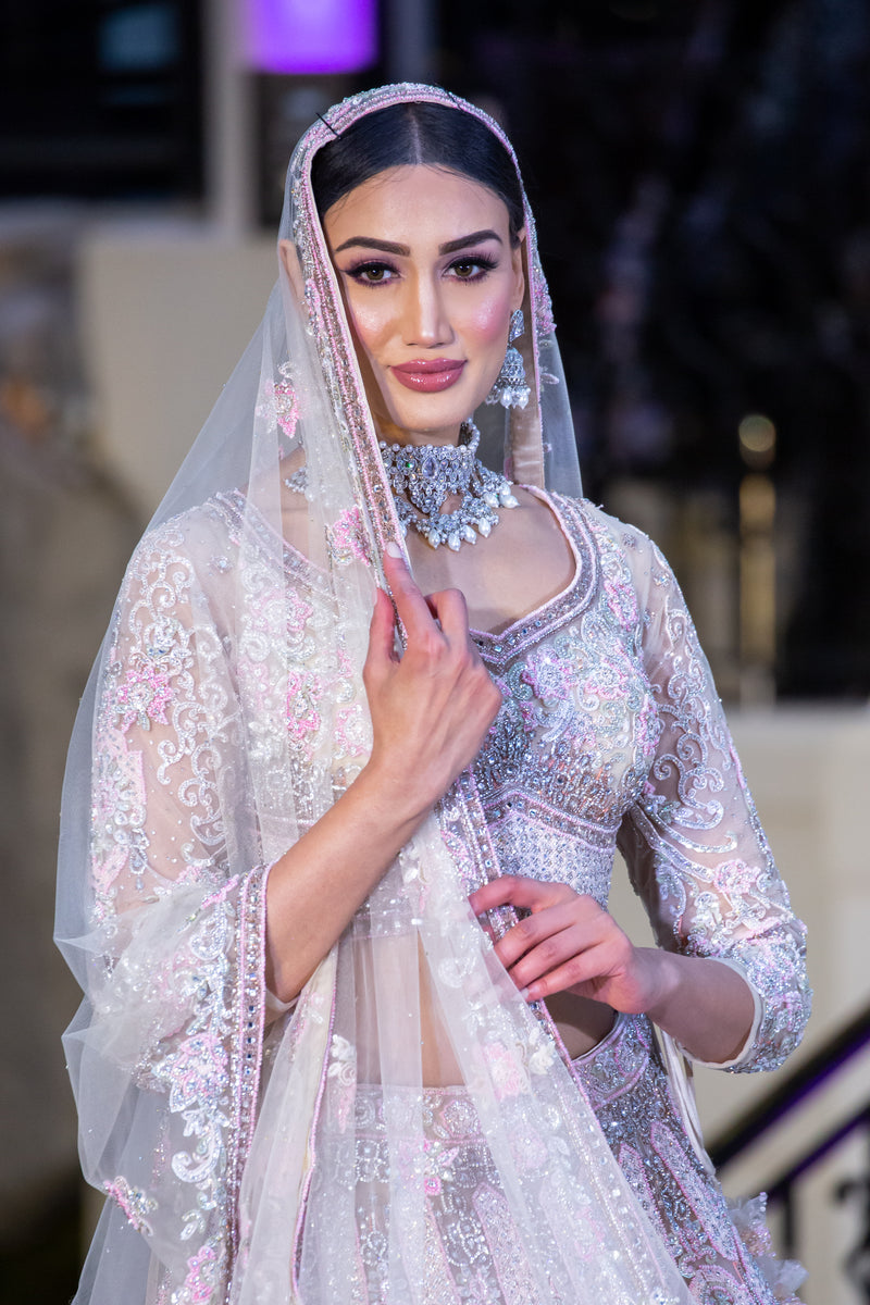 PASTEL PINK WITH OFF-WHITE BRIDAL LEHENGA