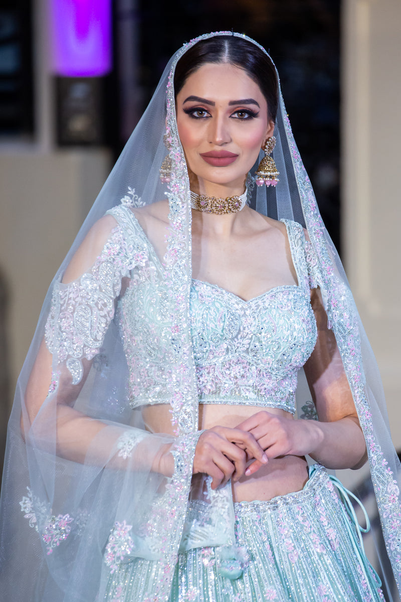 MINT WITH PINK COMBO BRIDAL LEHENGA