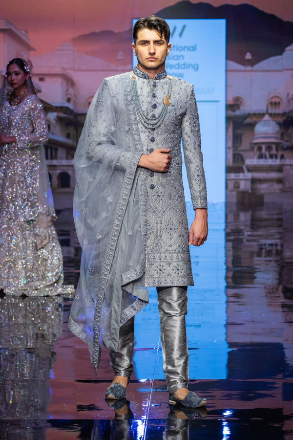 GREY SHERWANI