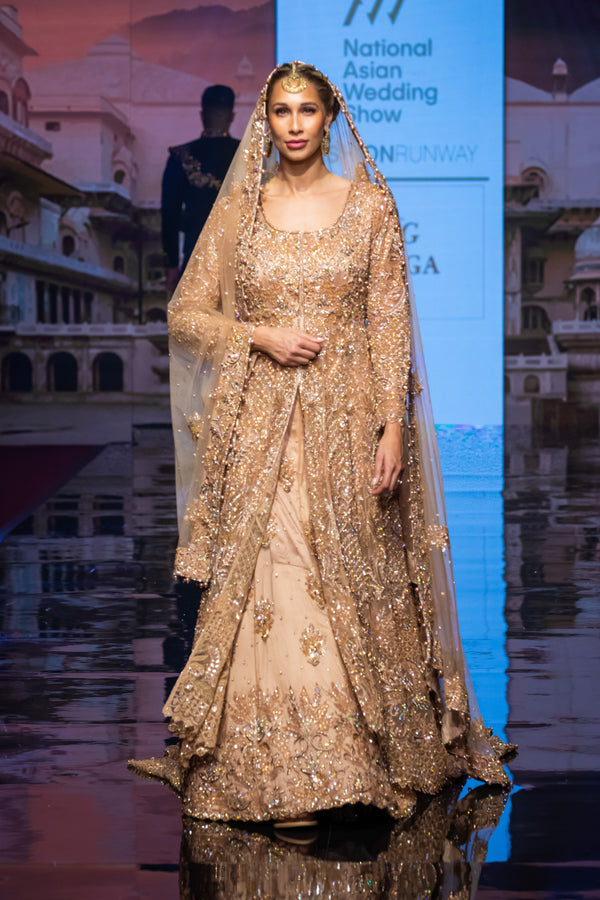 BRONZE JACKET BRIDAL LEHENGA