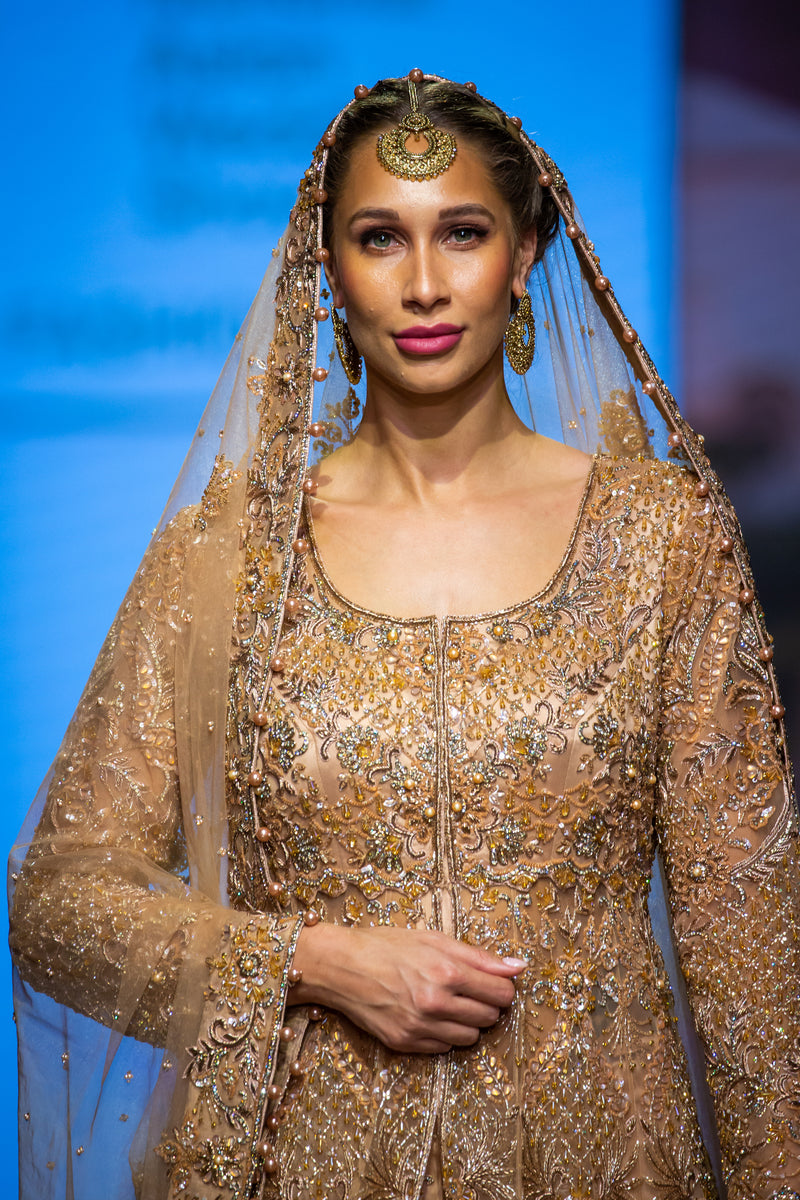 BRONZE JACKET BRIDAL LEHENGA