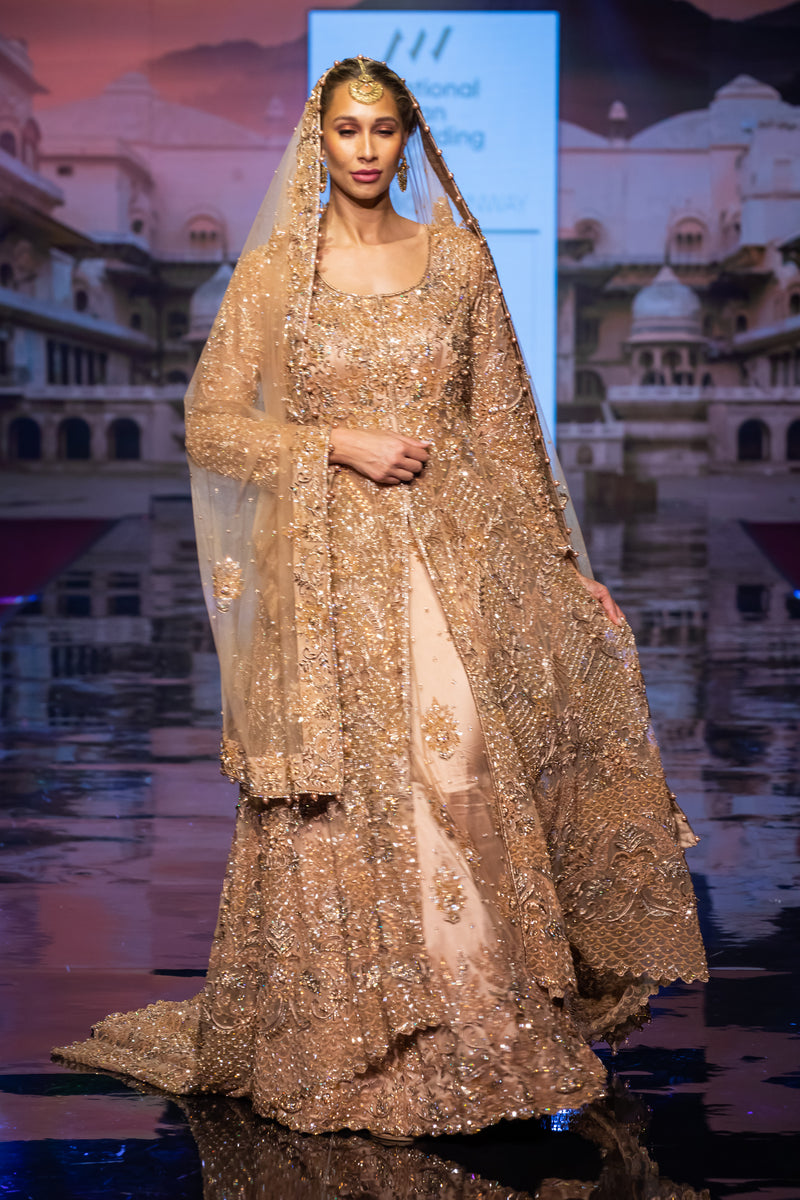 BRONZE JACKET BRIDAL LEHENGA