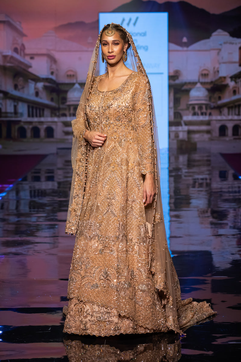 BRONZE JACKET BRIDAL LEHENGA